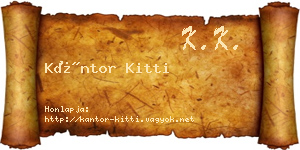 Kántor Kitti névjegykártya