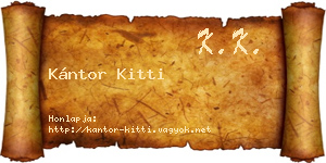 Kántor Kitti névjegykártya